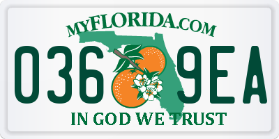 FL license plate 0369EA