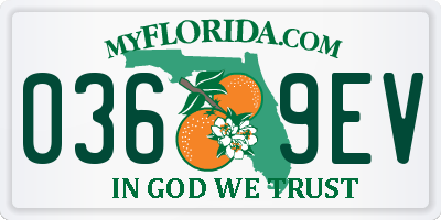 FL license plate 0369EV