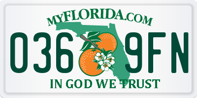 FL license plate 0369FN