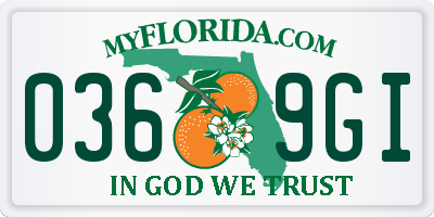 FL license plate 0369GI