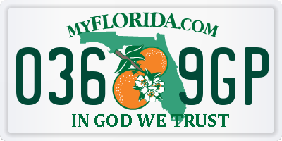 FL license plate 0369GP