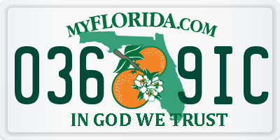 FL license plate 0369IC