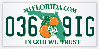 FL license plate 0369IG