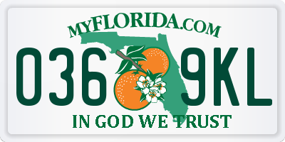 FL license plate 0369KL