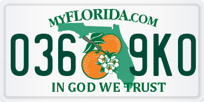 FL license plate 0369KO