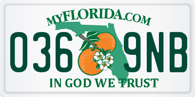 FL license plate 0369NB