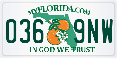 FL license plate 0369NW
