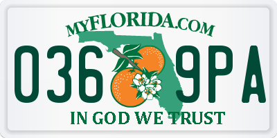 FL license plate 0369PA