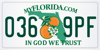 FL license plate 0369PF