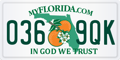 FL license plate 0369QK