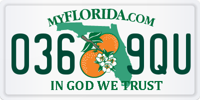 FL license plate 0369QU