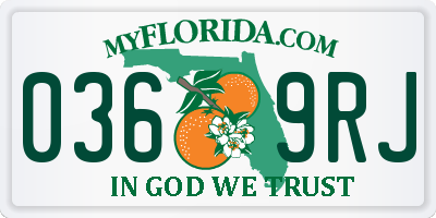 FL license plate 0369RJ