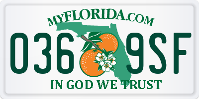 FL license plate 0369SF