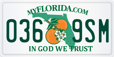 FL license plate 0369SM