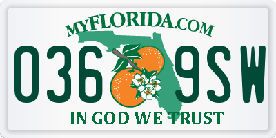 FL license plate 0369SW