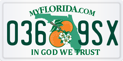FL license plate 0369SX