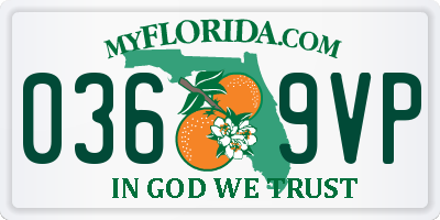 FL license plate 0369VP