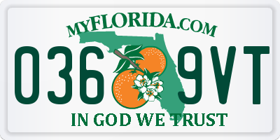 FL license plate 0369VT