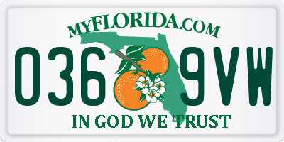 FL license plate 0369VW
