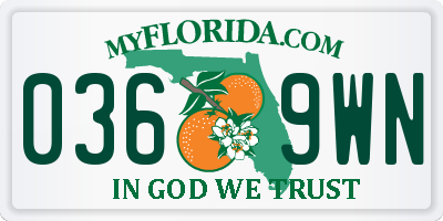 FL license plate 0369WN