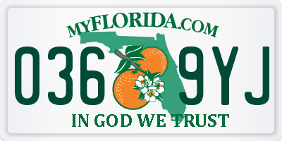 FL license plate 0369YJ