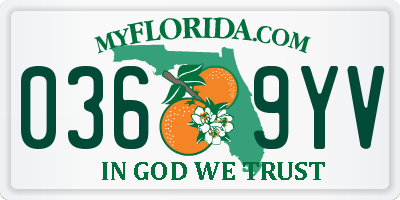 FL license plate 0369YV