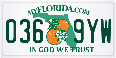 FL license plate 0369YW