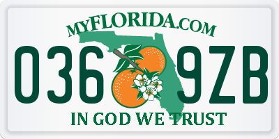 FL license plate 0369ZB
