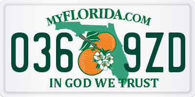 FL license plate 0369ZD