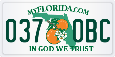 FL license plate 0370BC