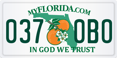 FL license plate 0370BO