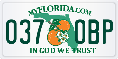 FL license plate 0370BP