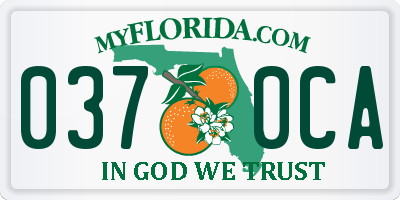 FL license plate 0370CA