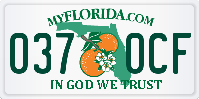FL license plate 0370CF