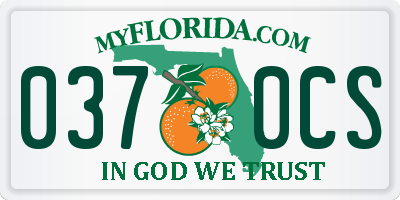 FL license plate 0370CS