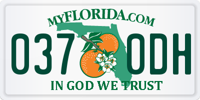 FL license plate 0370DH