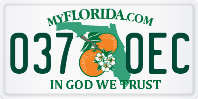 FL license plate 0370EC