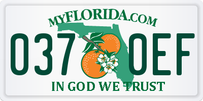 FL license plate 0370EF