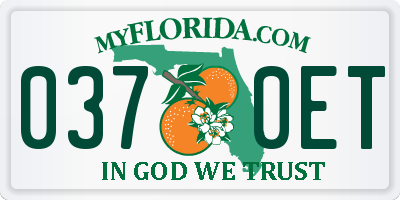 FL license plate 0370ET
