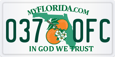 FL license plate 0370FC