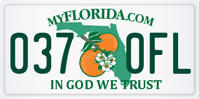 FL license plate 0370FL