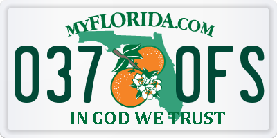 FL license plate 0370FS