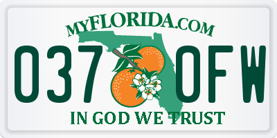 FL license plate 0370FW