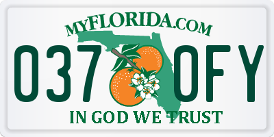 FL license plate 0370FY