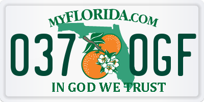 FL license plate 0370GF