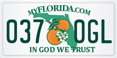 FL license plate 0370GL