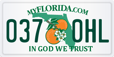 FL license plate 0370HL