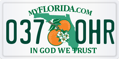 FL license plate 0370HR