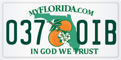 FL license plate 0370IB
