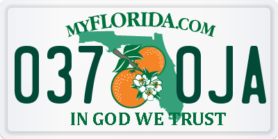 FL license plate 0370JA